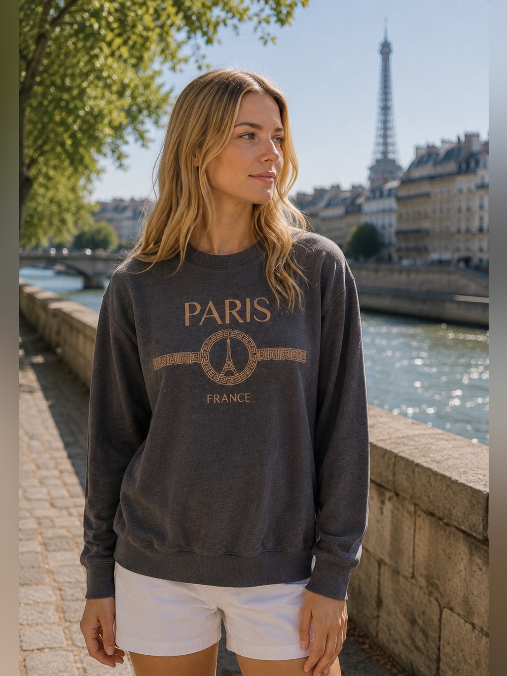 Paris Crewneck Sweater - Dark Gray